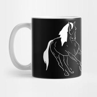 White line art running horse Mug